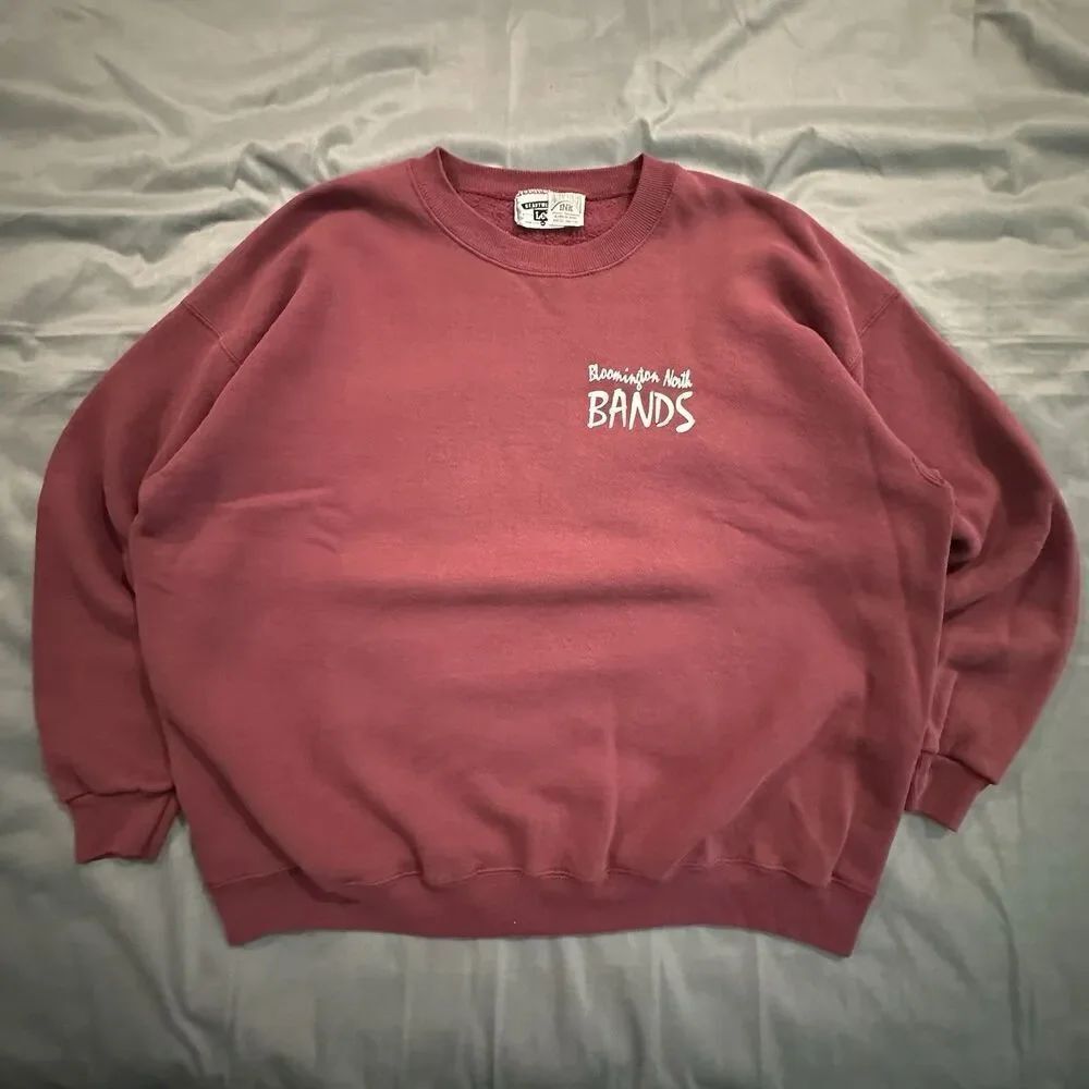 Vintage 90s Lee Heavyweight Blank Sweatshirt Mens 2XL Red Crewneck Made in USA